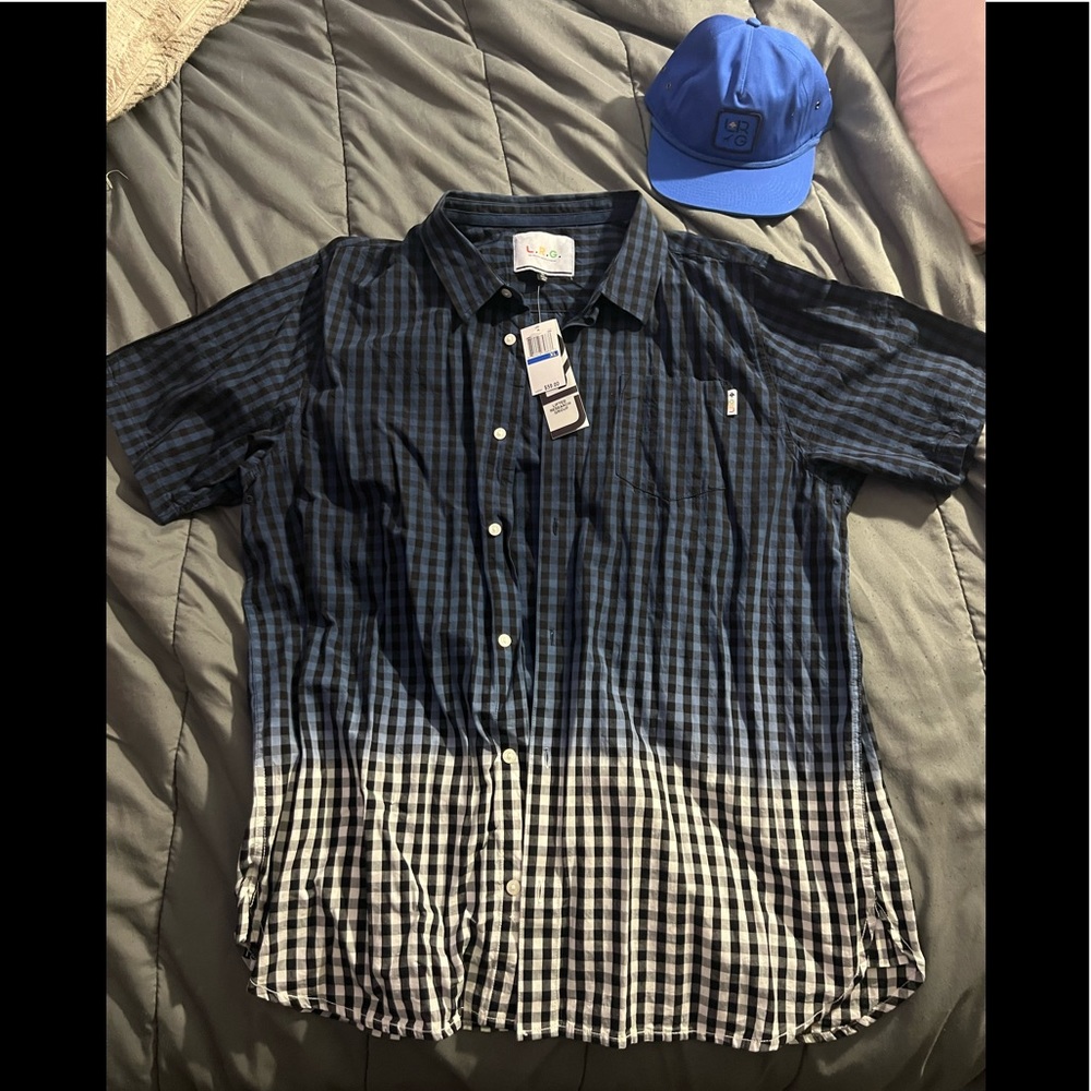 Mens LRG (Lifted Research Group) Button Down T-shirt